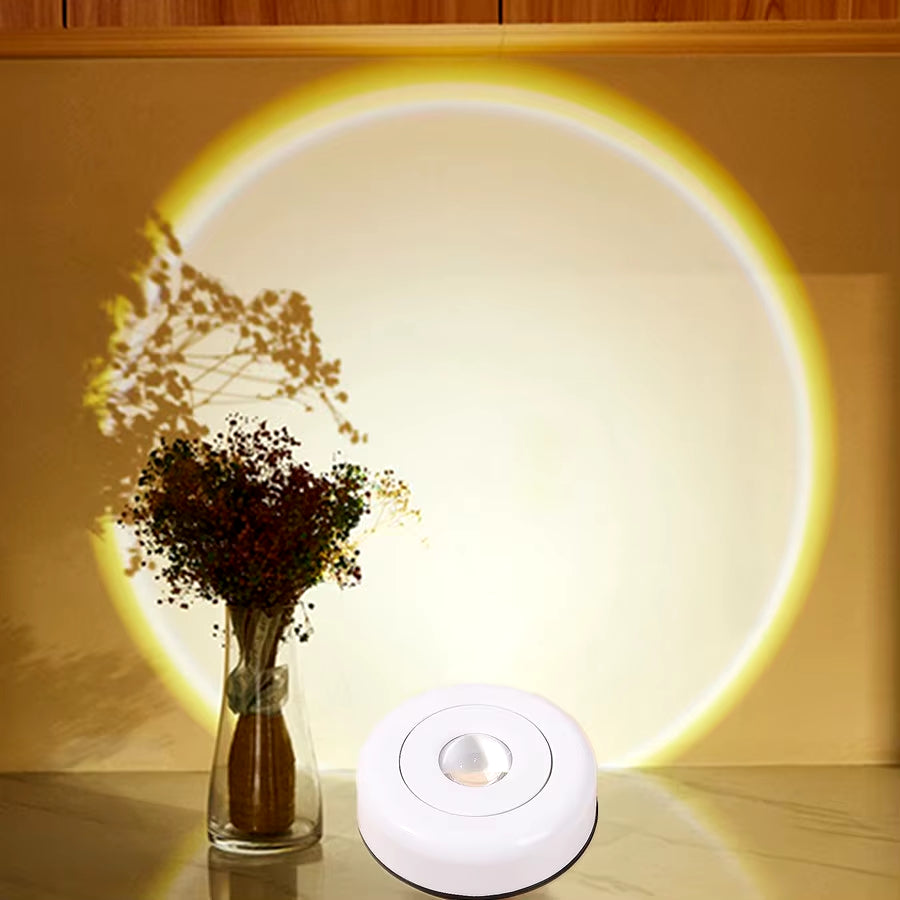 Touch LED Cabinet Lights Battery Powered Stick on Wall Sunset Lamp for Kitchen Bedroom Closet Cupboard Night Light Decoration