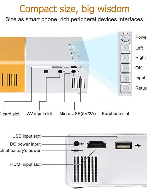 Load image into Gallery viewer, LED Mini Projector Portable 1080P Home Theater Cinema Projector HDMI USB TV
